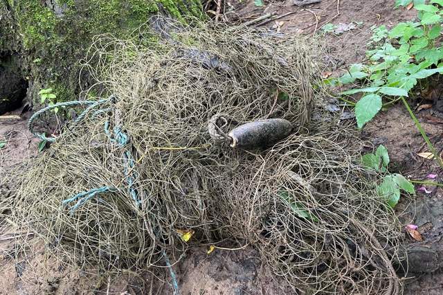Eines der Kiemennetze, das die Täter für ihre Wilderei am Fluss Wear benutzten. Foto: Environment Agency