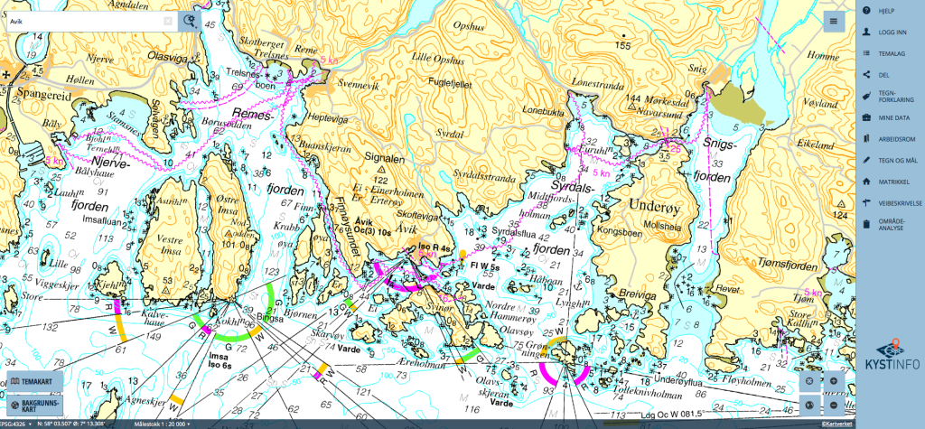 Seekarte Norwegen