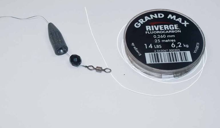 Carolina Rig Knoten Fluorocarbon-Vorfach Montage