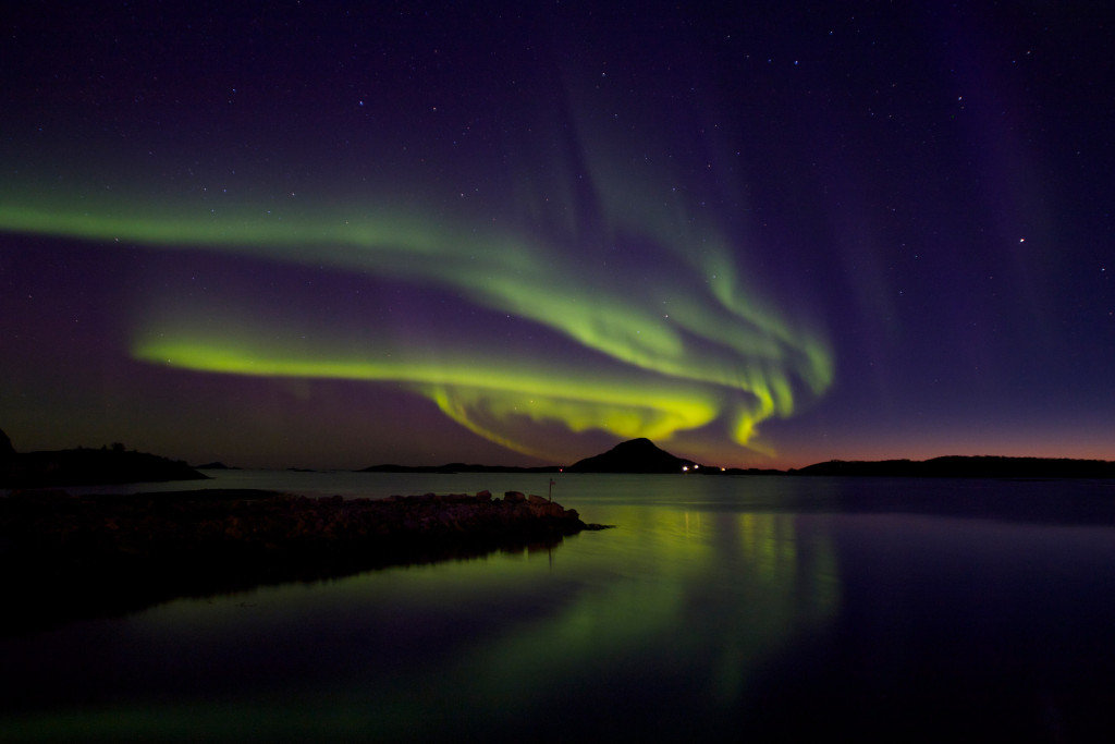 Angeln in Norwegen Polarlichter