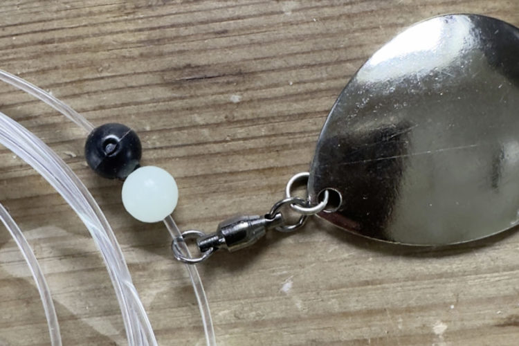 So montiert bleiben Schäden am Mono aus. Spinnerblatt am Heilbutt Vorfach