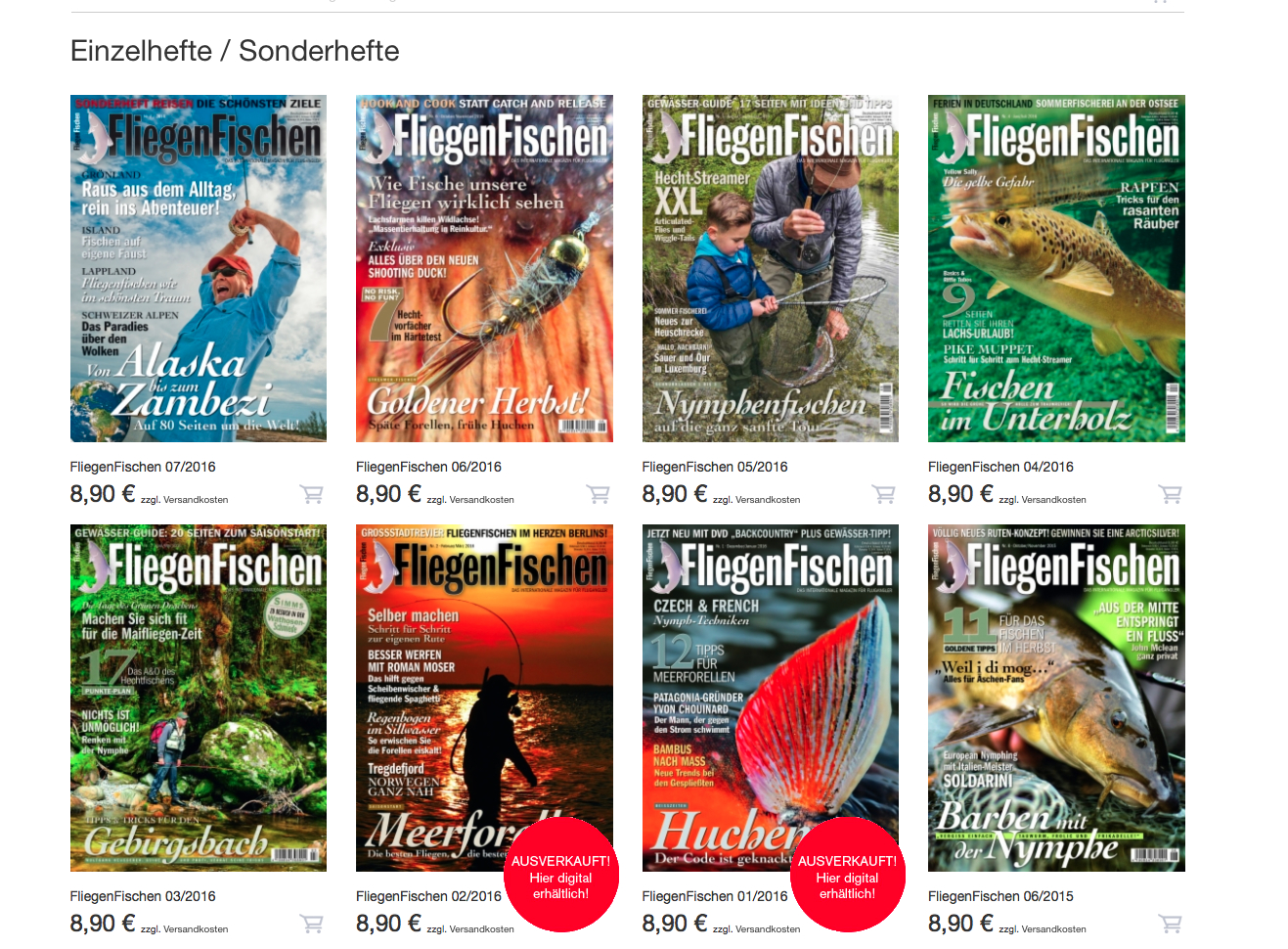 Ausgabe von Fliegenfischen fehlt