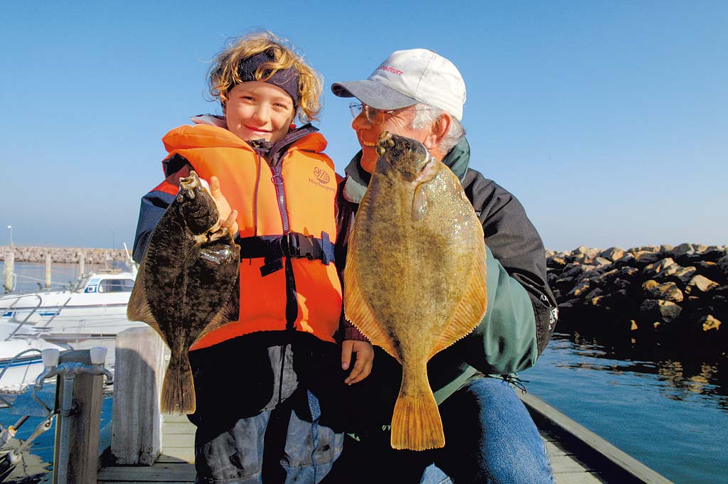 Plattfische beim Angeln auf Als