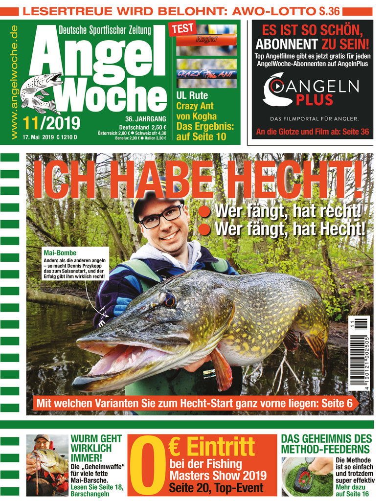 Die AngelWoche 11/2019 hat das Titelthema Hecht.