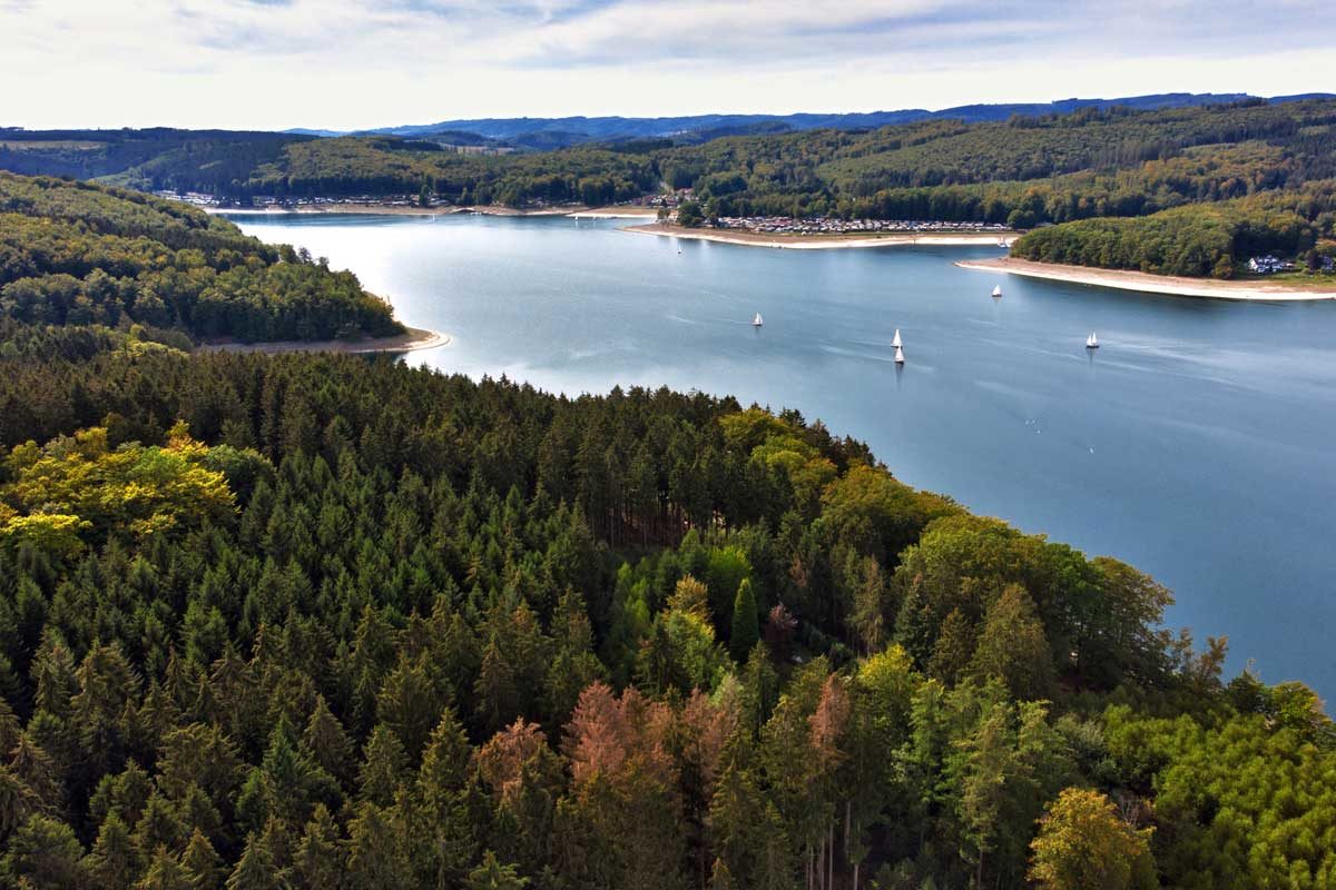 Angeln am Sorpesee verspricht nicht nur anglerisch einen hohen Spaßfaktor, sondern auch landschaftlich hat das Gewässer viel zu bieten. Der Stausee liegt eingebettet in eine schöne Waldlandschaft.