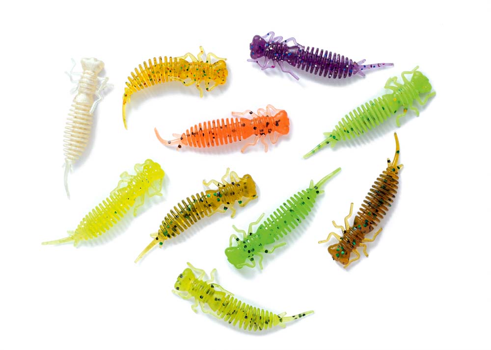 Die Larva-Libellenlarven sind mit einem natürlichen Lockstoff versehen und in unterschiedlichen Größen für Barsch, Hecht und Zander erhältlich.