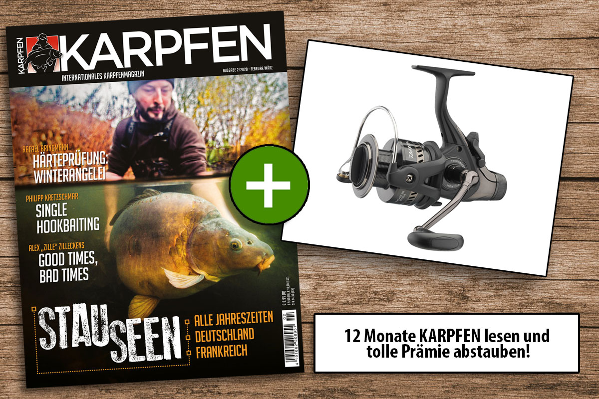 Du willst mehr vom KARPFEN? Dann schau doch mal HIER vorbei. Neben der Daiwa Emcast (Bild) haben wir noch mehr interessante Aboprämien.