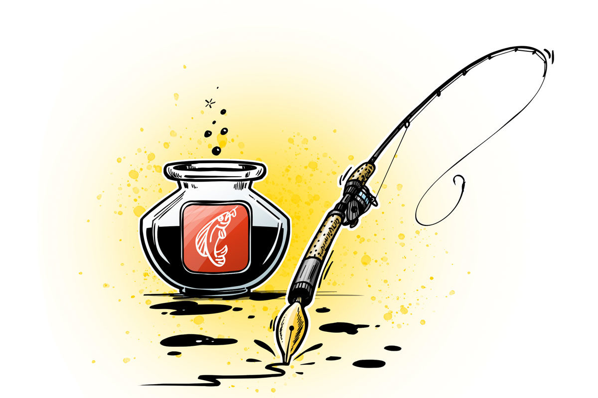 Schicke uns Deinen Artikel und werde BLINKER-Edelfeder! Illustration: B. Gierth