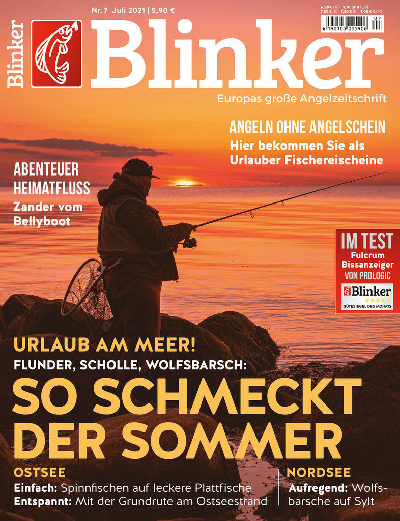 Meeresangeln pur im neuen BLINKER 07/2021 – ab dem 8. Juni am Kiosk und schon jetzt bei uns im Shop! (Nord-Titel) Bild: BLINKER