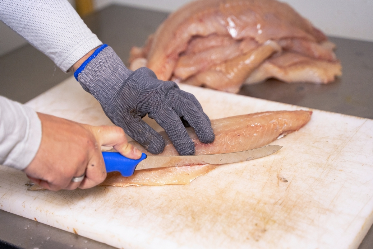Fisch mit Filetiermesser filetieren