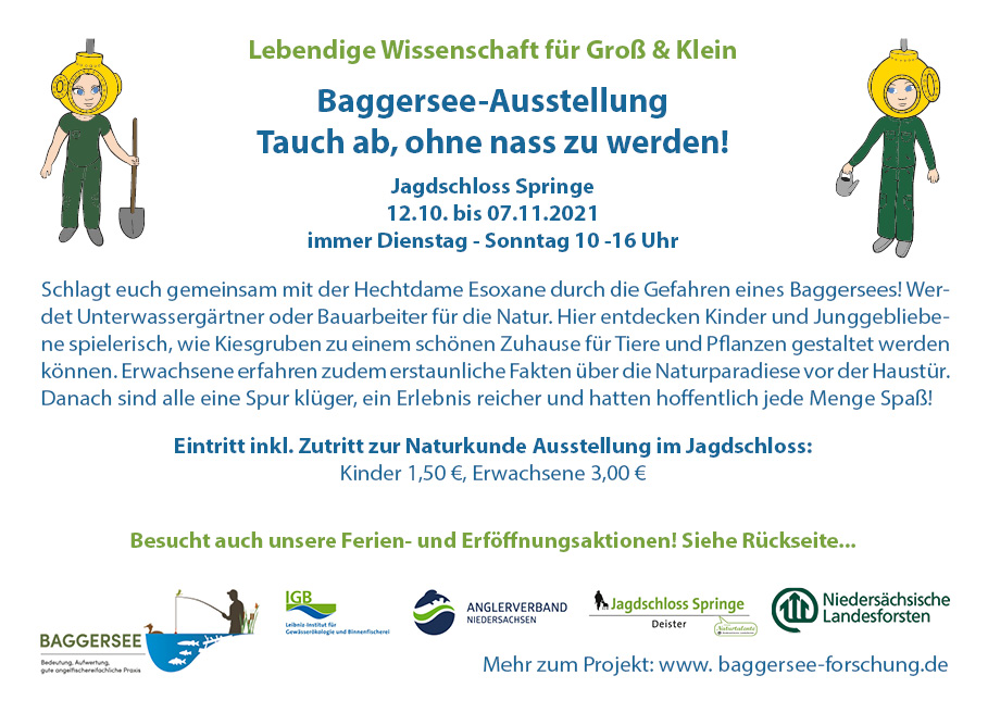 Die Baggersee-Ausstellung „Tauch ab, ohne nass zu werden“ bringt Groß und Klein das Leben im Baggersee näher. Foto: Projekt Baggersee