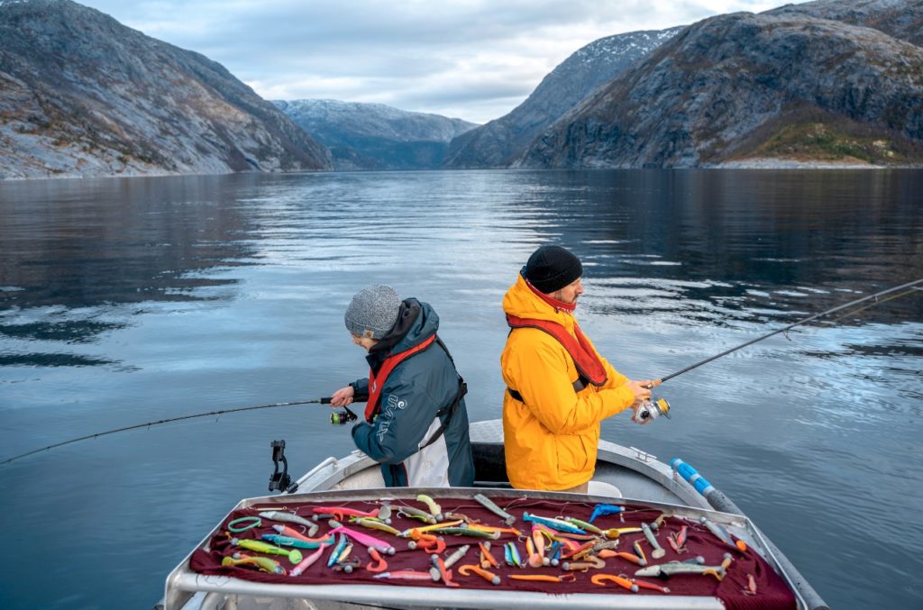 Speedjiggen am Eingang des bildhübschen Storbørja – eine sichere Sache für große Seelachse. Bei dieser Tour standen aber noch mehr Fische weiter im offenen Velfjord. Foto: J. Radtke