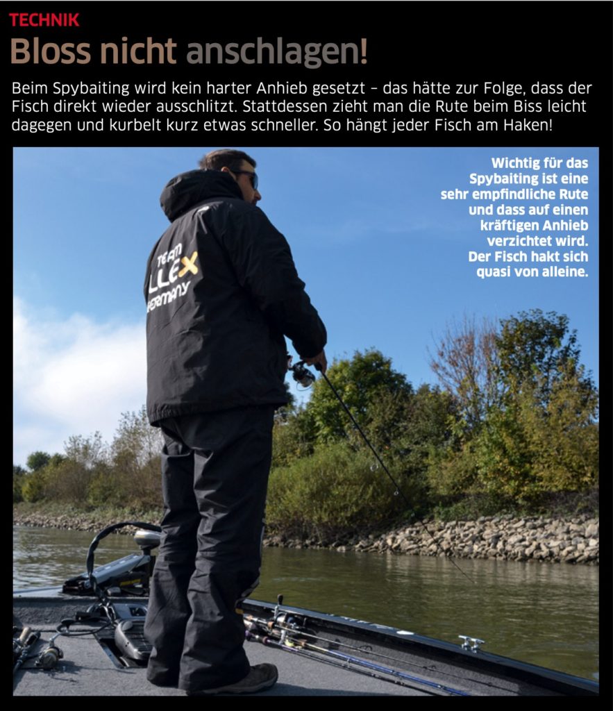 Infotext mit Bild von Angler auf einem Boot