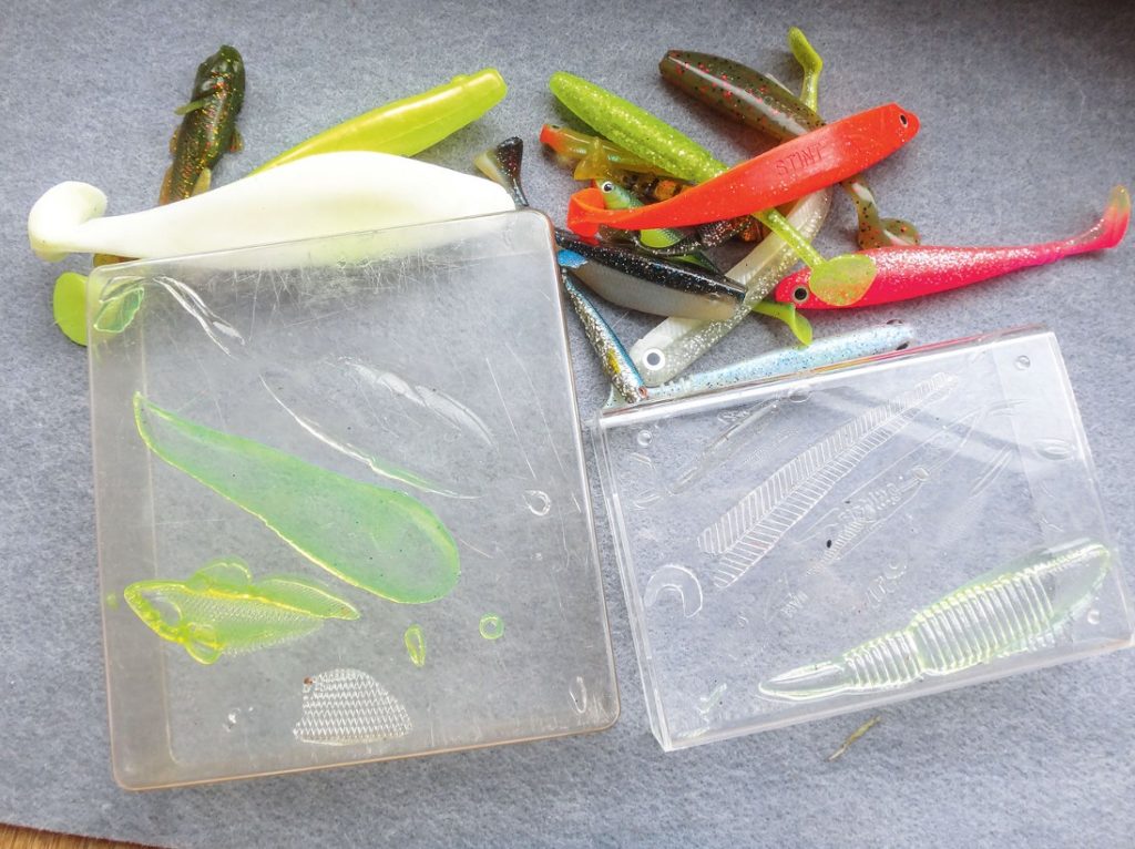 Alle Gummis haben ihre Form in den Boxen hinterlassen. Also: Vorsicht bei der Lagerung von Gummiködern in „normalen“ Kunststoffboxen! Foto: F. Schlichting