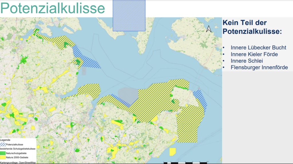 Auf dieser Grafik ist das größtmögliche Gebiet sichtbar, dass der Nationalpark Ostsee umfassen könnte. Bild: MEKUN