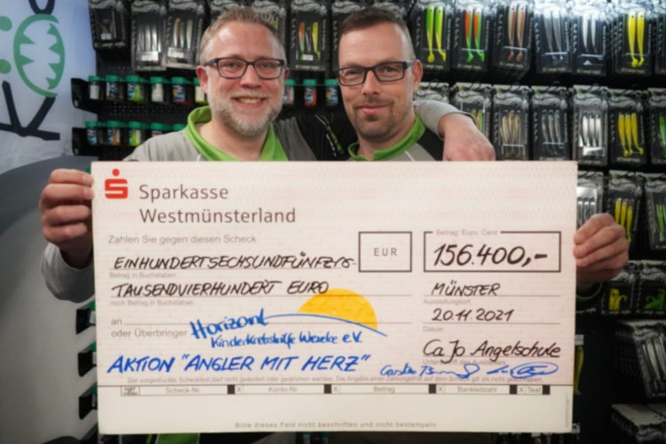 Unglaubliche 156.400 Euro sammelten die „Angler mit Herz“ im Jahr 2021. Die Spenden gingen an die Kinderkrebshilfe Weseke e.V. Foto: Angler mit Herz