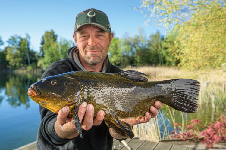 Angler mit Schleie