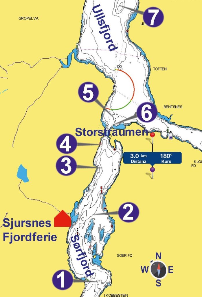 Die besten Stellen sind am Sørfjord nicht weit voneinander entfernt.