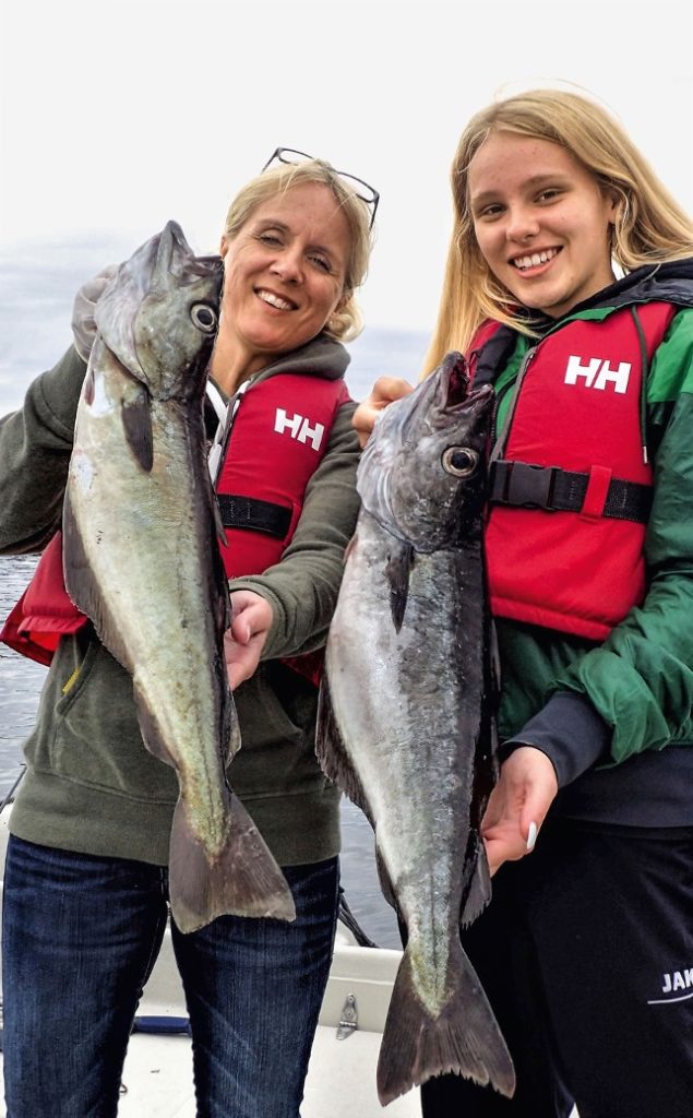Südnorwegische Pollacks sorgen für familiäre Fangfreude. Fische dieser Größe sind nicht ungewöhnlich!