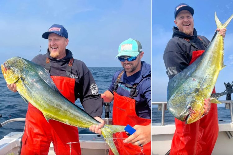 Ein Ausnahmefang: Wade La Fontaine mit seinem 9,5 kg schweren Mahi Mahi. Diese Fische kommen in der Region selten bis gar nicht vor.