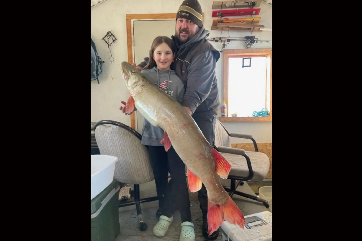 1,27 Meter lang über über 15 Kilo schwer: Dieser Musky könnte der Fisch des Lebens für die 10-jährige Leah Saffert aus Wisconsin sein.