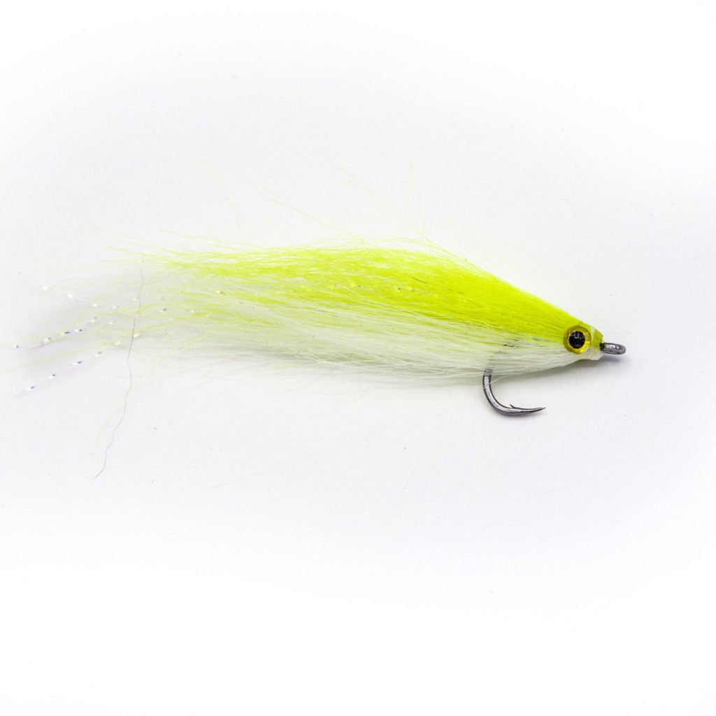 Craft Fur Streamer in Chartreuse/Weiß