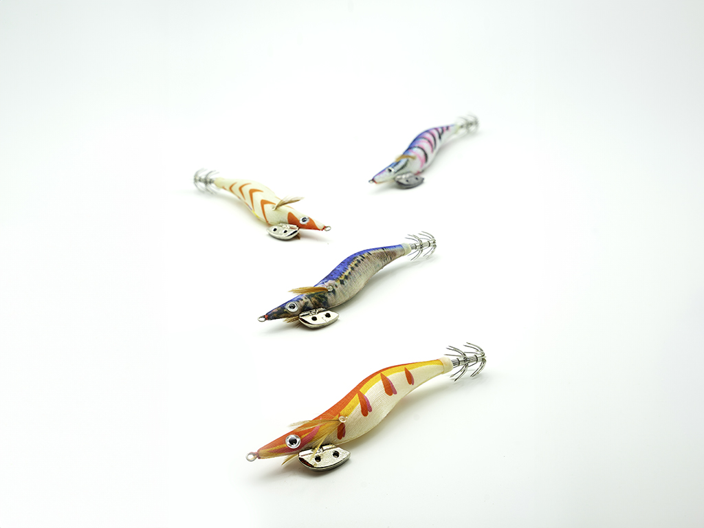 Tintenfischköder, sogenannte Squid Jigs