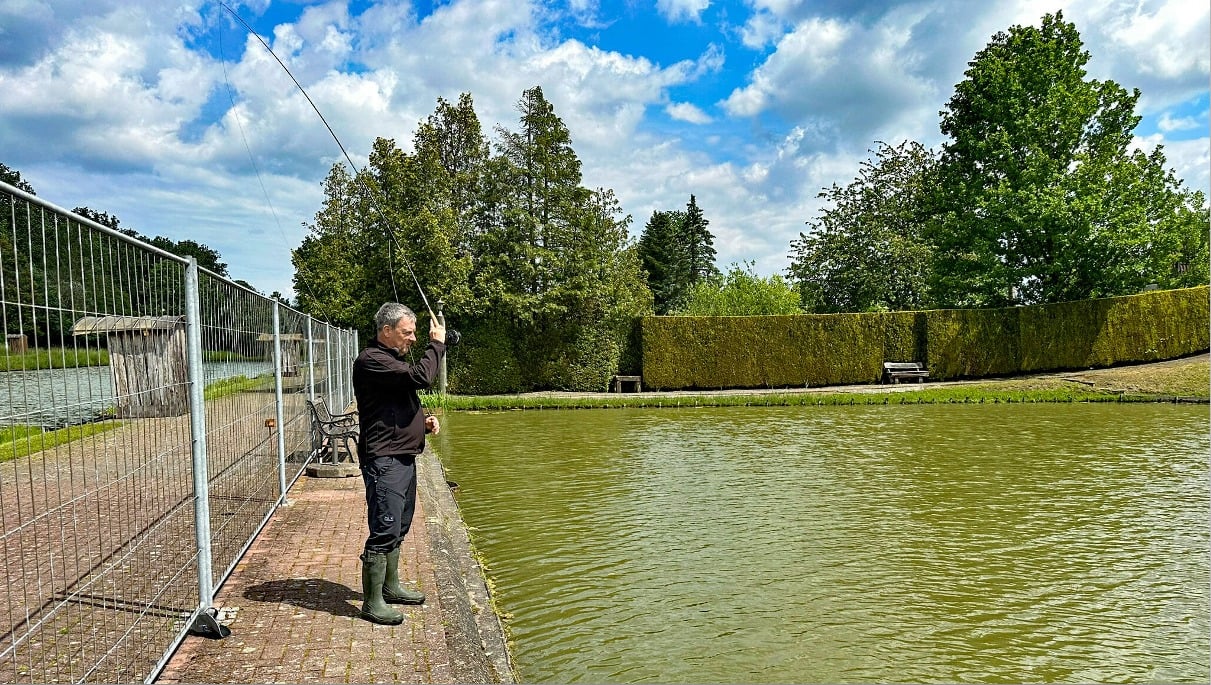 Angelsee Fliegenfischen Werfen Zaun Rollwurf