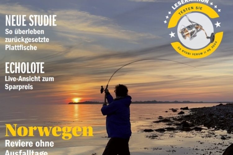 Das Cover der 111. Ausgabe von Kutter & Küste mit einem Angler, der an der Küste auswirft