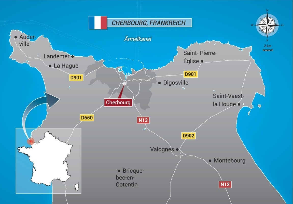 Karte der Normandie in Nordfrankreich