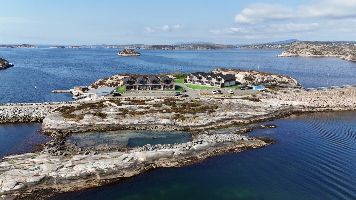 Die Angelanlage Lauvøy Feriesenter am Hjeltefjord in Norwegen
