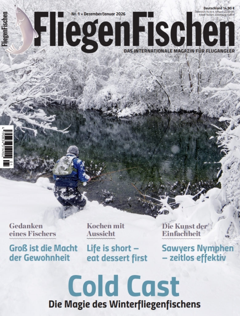 Heft-Cover der FliegenFischen 1/2026: Cold Casts