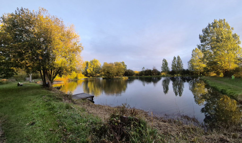 Blitzsauber liegt der Forellenhof Wester-Ohrstedt im milden Licht der Herbstsonne.