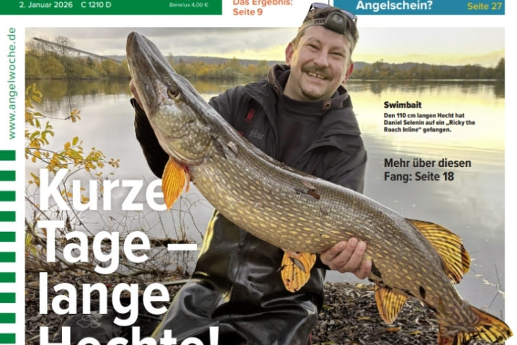 Cover der AngelWoche 02/2026: Kurze Tage – lange Hechte!