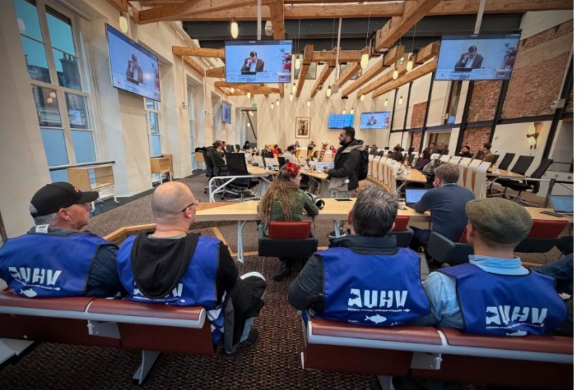 Angler zeigen Flagge