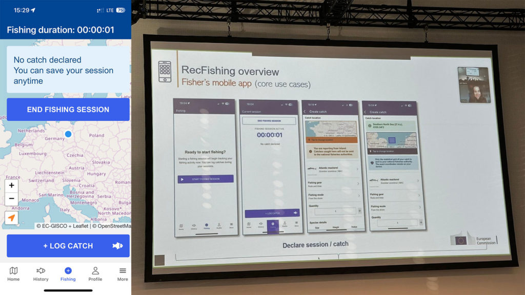 „Screenshot der neuen RecFishing-App und Auszug aus der Präsentation auf dem EFTTA Angling Summit am 27. November 2025 während der AngelWelt Berlin.