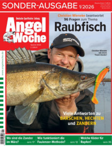 Cover der AngelWoche Sonderausgabe 1/2026: 96 Raubfisch-Fragen!