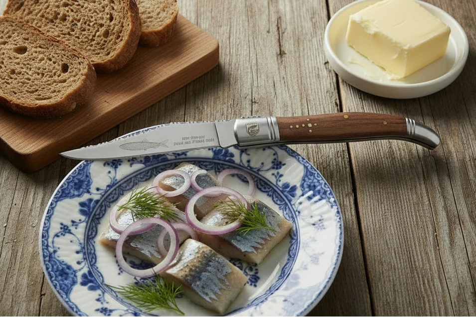 Das Sammlermesser aus dem Jahr 2021 zum "Fisch des Jahres", dem Hering. Auch dieses Messer erhalten Mitglieder der BLINKER-Community jetzt 25 Prozent günstiger. Exklusiv!