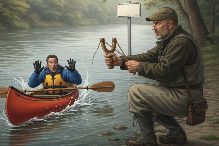 Angler beschießt Kanufahrer