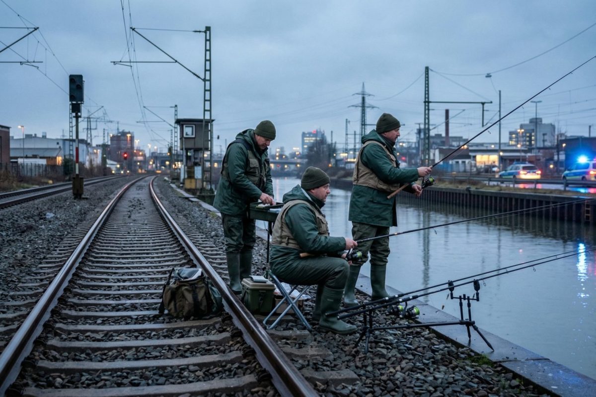 Angeln auf Bahngleisen