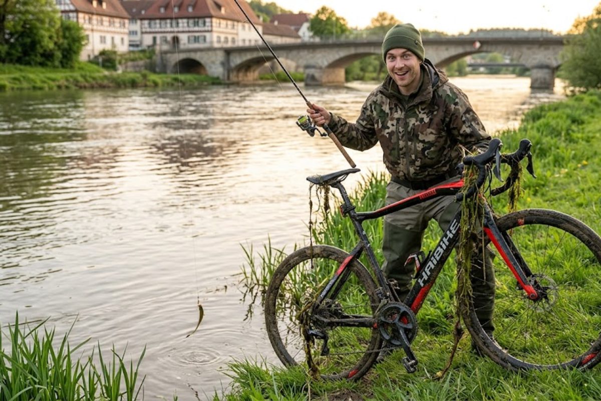 Angler hakt wertvolles Rennrad