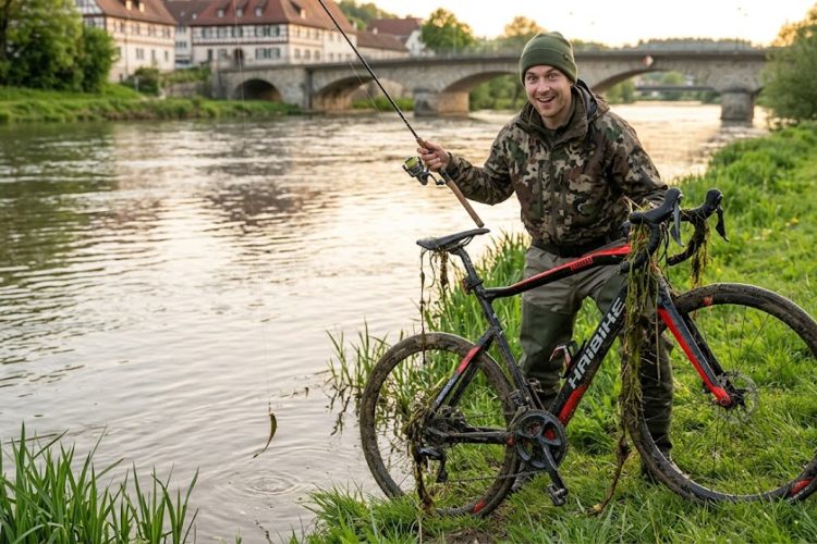 Angler hakt wertvolles Rennrad