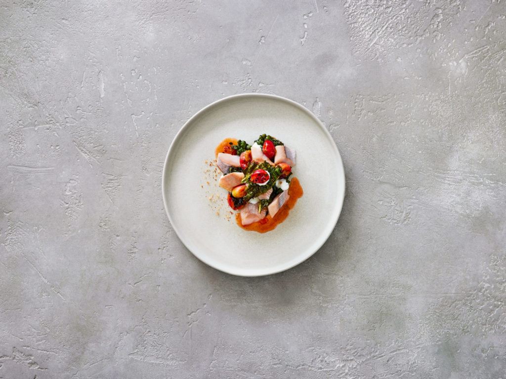 Hering mit Stachelbeeren und Wirsing