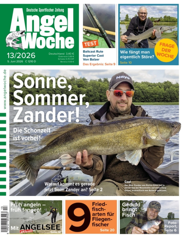 Cover der AngelWoche 13/2026: Sonne, Sommer, Zander!