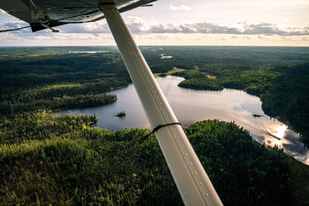Floatplane over northern Saskatchewan