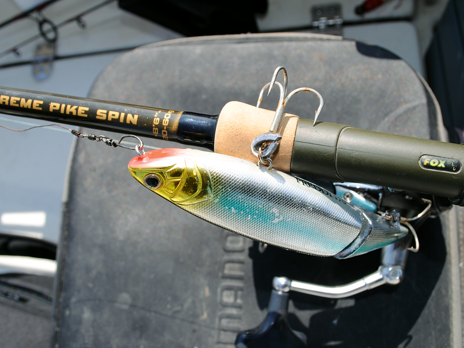 Jerkbaits fangen nicht nur in flachen Gewässerbereichen. Autor David Hagemeister bringt sie mit kleinen Bleiringen in die Tiefe. Foto: BLINKER/Hagemeister