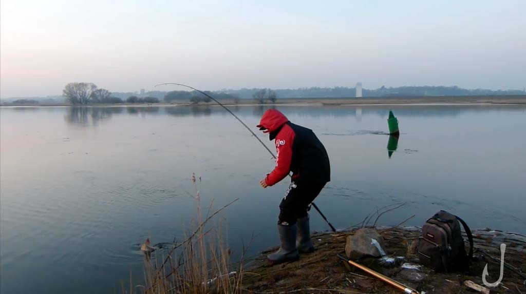 Nein, kein Raubfisch, sondern eine gehakte Brassen ließ für einen kurzen Moment den Adrenalinspiegel von Fischkopp Robin nach oben schnellen. Foto: Scrennshot/Youtube