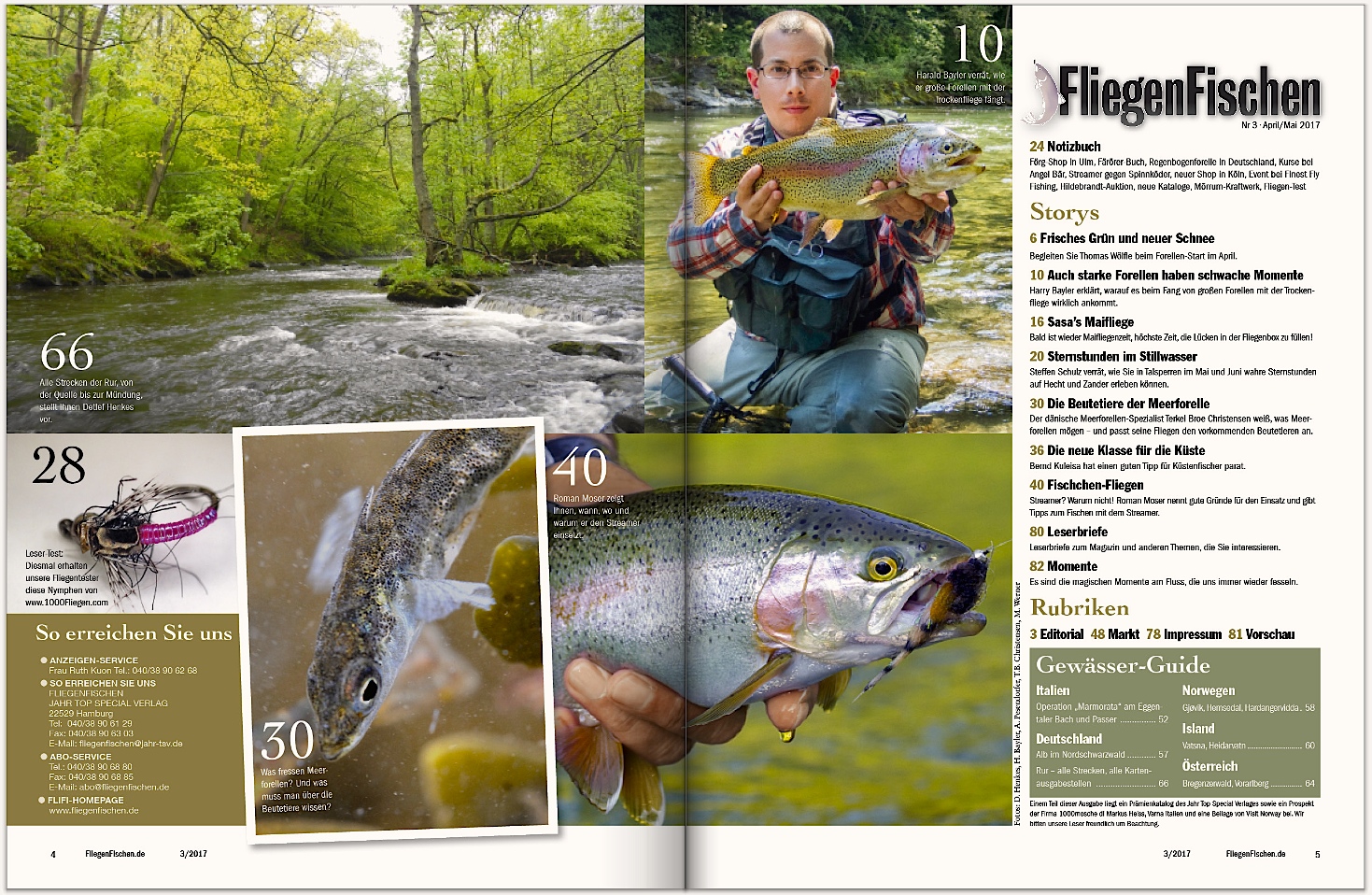 Sammelmappen für FliegenFischen: FliegenFischen Magazin Inhalt